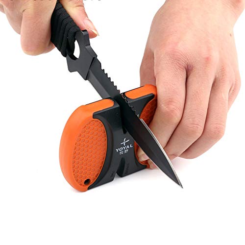 MAOX Afilador de Cuchillos Portátil multifunción Herramienta al Aire Libre Cuchillo Que acampa Mini Especial de Acero de tungsteno de cerámica compacta de Bolsillo