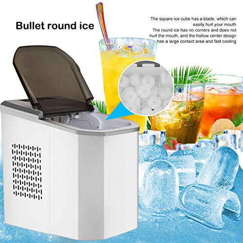 Máquina compacta para la encimera, máquina para hacer hielo, sobremesa para el hogar, pequeña tienda de té con leche comercial, 9 cubitos de hielo listos en 10 minutos, 15 kg de hielo en 24 horas, c