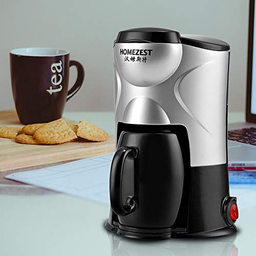 Máquina de café tipo goteo pequeña taza de cerámica portátil para preparar té, color negro