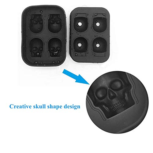 Máquina Para Hacer Cubitos De Hielo De Calavera, Barra De Bandeja De Hielo De Silicona De Grado Alimenticio Molde Para Cubitos De Hielo Creativo De Bricolaje Adecuado Para Whisky, Cóctel