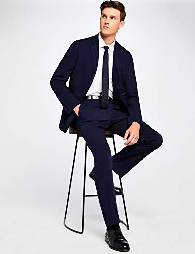 Marca Amazon - find. Stretch Regular Fit, Chaqueta de Traje para Hombre, Azul (Navy Navy), 48S, Label: 38S