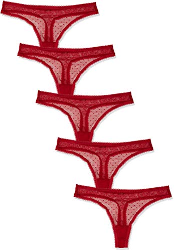 Marca Amazon - IRIS & LILLY Belk322am5 - tanga Mujer, Rojo, S, Label: S