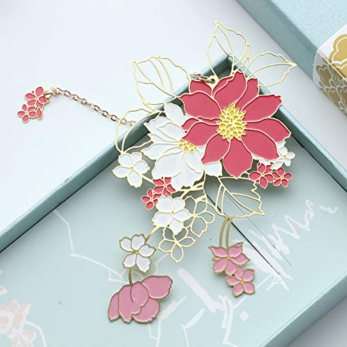 Marcador de flores de metal Marcador metálico clásico de estilo chino Marcador de latón Marcador colgante Marcador decorativo 10cm