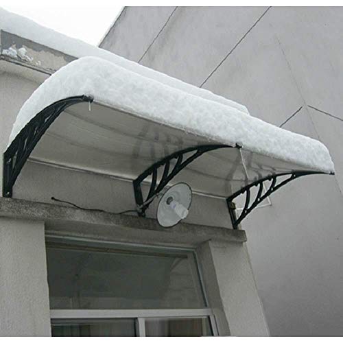 Marquesina Protectora para Puerta O Ventana Toldo para Terrazas Marquesina Canopy Ajuste Fácil Soportes De Aleación De Aluminio Negro (Color : A, Size : 60cmx60cm)