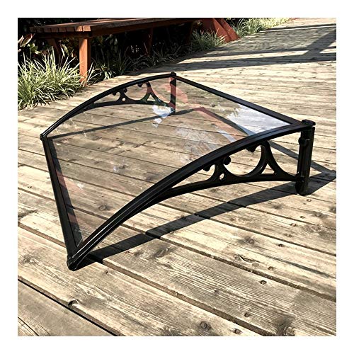 Marquesina Protectora para Puerta O Ventana Toldo para Terrazas Marquesina Canopy Ajuste Fácil Soportes De Aleación De Aluminio Negro (Color : A, Size : 60cmx60cm)
