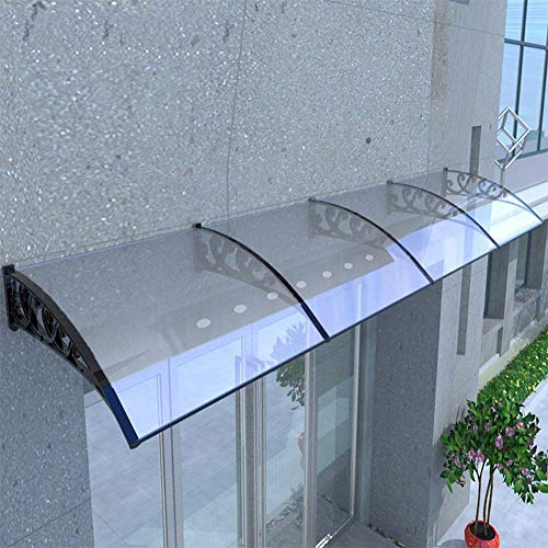 Marquesina Protectora para Puerta O Ventana Toldo para Terrazas Marquesina Canopy Ajuste Fácil Soportes De Aleación De Aluminio Negro (Color : A, Size : 60cmx60cm)