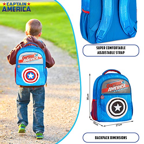 Marvel Mochilas Escolares Con Escudo Capitan America, Mochila Escolar Con Diseño de Lentejuelas, Mochila Infantil Para Colegio Deportes Viajes, Regalos Para Niños Niñas Adolescentes