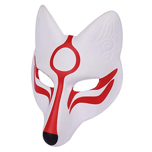 Máscara de Halloween (2020) para Halloween, decoración de Halloween, disfraz de zorro blanco, máscara de goma EVA, máscara para fiestas de disfraces, máscaras