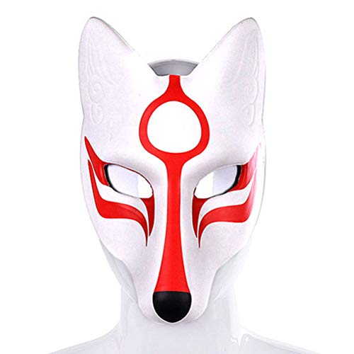 Máscara de Halloween (2020) para Halloween, decoración de Halloween, disfraz de zorro blanco, máscara de goma EVA, máscara para fiestas de disfraces, máscaras