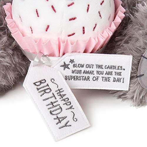 Me to You Tatty Teddy - Oso de Peluche con Magdalena de cumpleaños, Color Gris