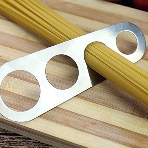 Medidor de espaguetis de 4 agujeros de acero inoxidable (Mide hasta cuatro porciones para adultos)