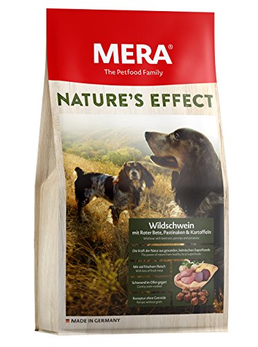 Mera Nature 's Effect, alimento para Perros sin Cereales, alimento seco Premium para Perros con jabalí, Remolacha roja, pastinaken y Patatas, 1 Paquete (1 x 3 kg)