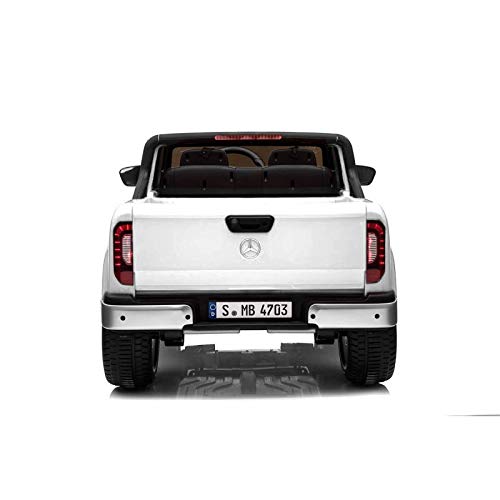 Mercedes Pickup Dos Asientos 12v - Blanco - Robusto Coche eléctrico para niños Dos Asientos - ATAA