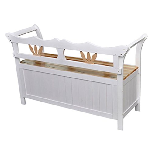 mewmewcat Banco de Almacenamiento de Madera Banco de jardín de 3 Plazas Banco Arcón Exterior 126x42x75cm