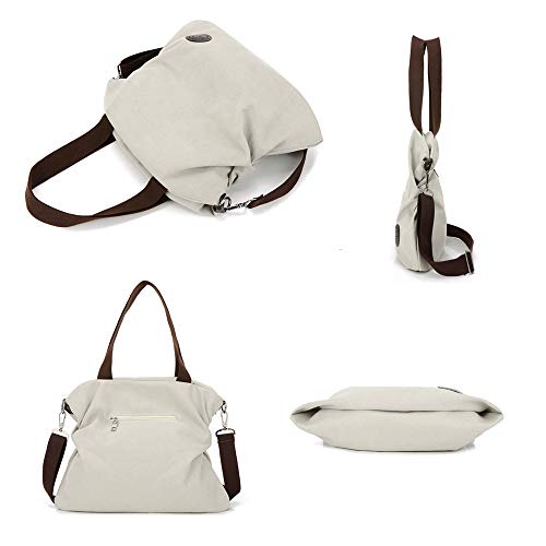 MINGZE Bolsos Mujer, Bolsa Bandolera Bolso de Hombro Messenger Ocio Bolsa de Lona (Negro)