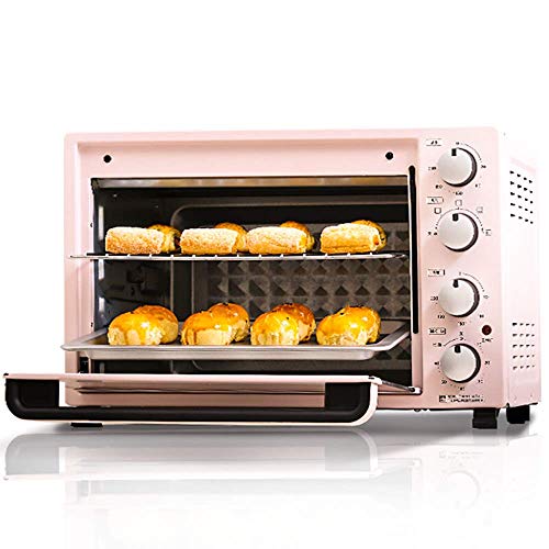 Mini horno de 35 l, horno de cocina eléctrico multifuncional de 1600 W, 4 funciones de cocción, 4 interruptores giratorios, temporizador de 60, 70 ° -230 ° C, modo de convección particularmente eficaz