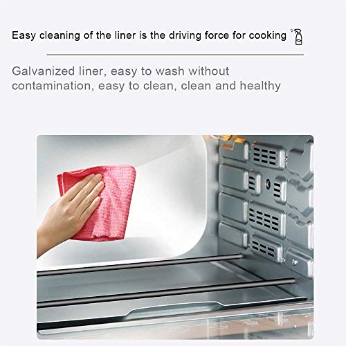 Mini horno eléctrico de 32 L, horno de pizza para el hogar de 220 V, herramienta de horneado de tiempo de control de temperatura de alas de pollo para pasteles, diseño de posición de horneado de 3 cap