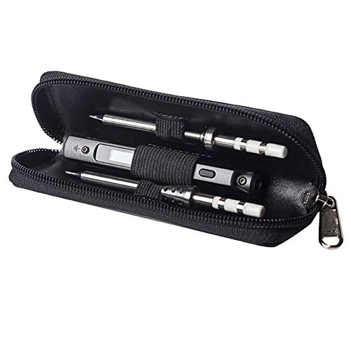 Mini TS100 HZC213 - Funda de transporte portátil para soldador (piel, cierre de cremallera, bolsa de herramientas de una sola capa).