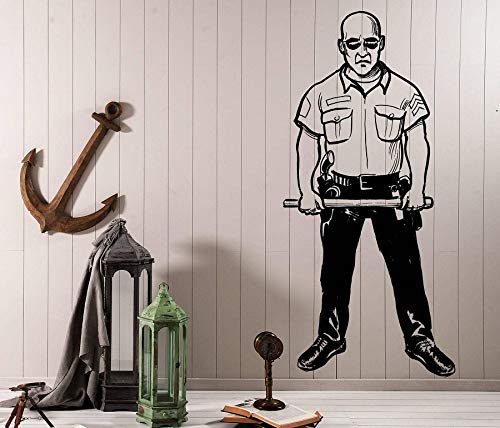 mlpnko Película de película Etiqueta engomada de la policía héroe habitación Estudiante Adolescente decoración del hogar Tatuajes de Pared 63X133 cm