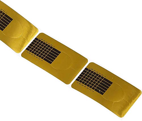 Moldes Guías Pegatinas Formas Para Manicura Uñas Tips Extenciones 500pcs (Dorado)