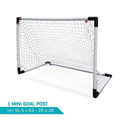 Mondo Toys-UEFA - Mini portería de fútbol para niños con Red balón Euro 2020 incluido-28581, Color Blanco, 28581