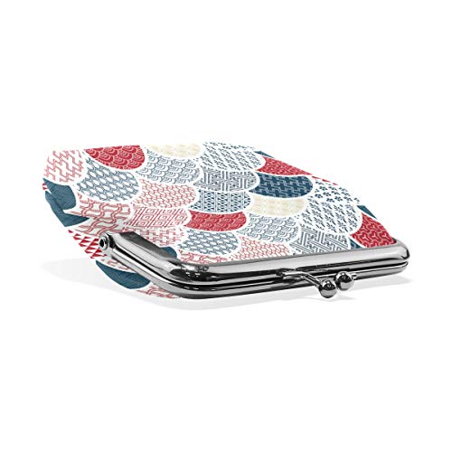 Monedero de Piel con diseño de balanza de Colores, Estilo Vintage, con Cierre, para Mujer y niña, Estilo Cartera