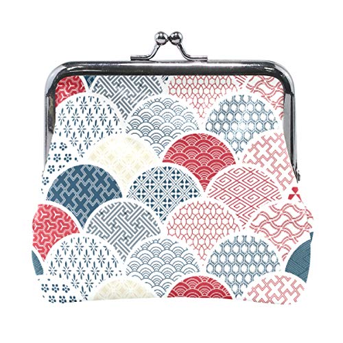 Monedero de Piel con diseño de balanza de Colores, Estilo Vintage, con Cierre, para Mujer y niña, Estilo Cartera