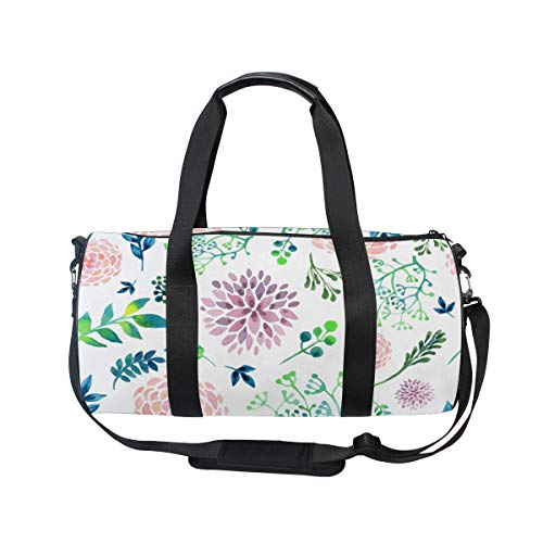 Montoj - Bolsa de lona para gimnasio, diseño de hojas de hortensia