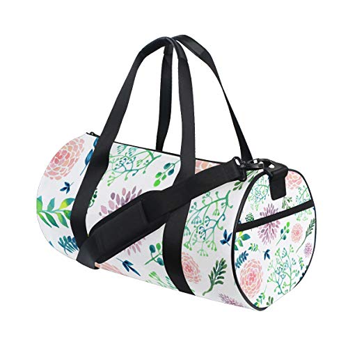 Montoj - Bolsa de lona para gimnasio, diseño de hojas de hortensia