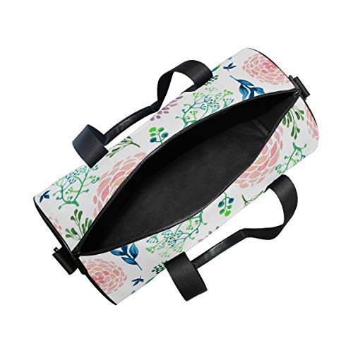 Montoj - Bolsa de lona para gimnasio, diseño de hojas de hortensia