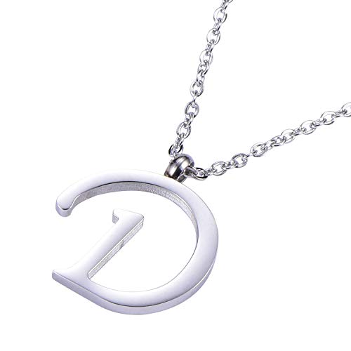 Morella Collar de Plata y Acero Inoxidable con Colgante Letra D
