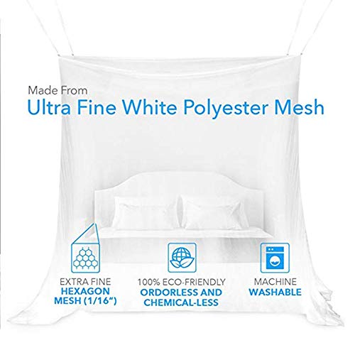 Mosquitera Dosel Cuadrada Para Cama, Toldos De Gran Tamaño Con Bolsa De Transporte Y Equipo Para Colgar, Malla Más Pequeña Para Interiores/exteriores, Camping Bedding, Configuración Fácil, 2x2x1,8 M