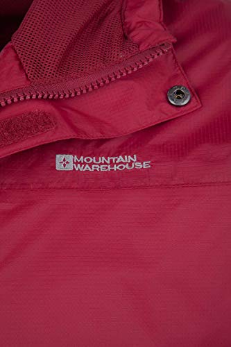 Mountain Warehouse Chaqueta Torrent para Hombre - Chubasquero, Abrigo Ligero, Ropa de Abrigo con Costuras termoselladas, Chaqueta Informal con Dos Bolsillos -para Viajar Rojo XL