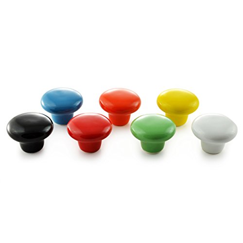 Muebles Botones Juego de porcelana/cerámica en diferentes colores –  – Tirador Pomo Armario Armario Knopf – Pomo (& mango en Vintage Envejecido para muebles by Ganzoo, Azul