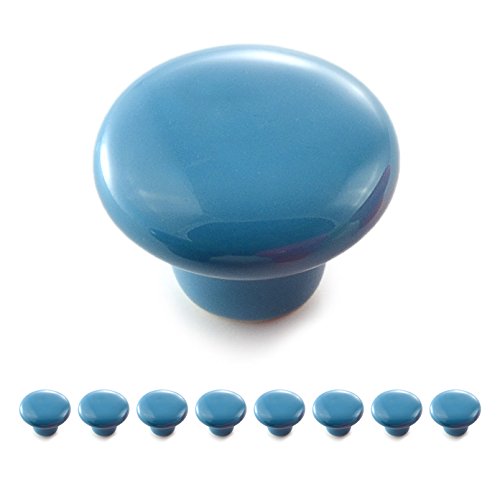 Muebles Botones Juego de porcelana/cerámica en diferentes colores –  – Tirador Pomo Armario Armario Knopf – Pomo (& mango en Vintage Envejecido para muebles by Ganzoo, Azul