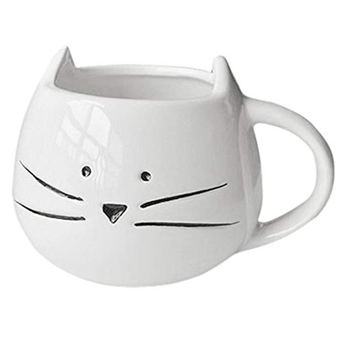 Mug Taza Gift Café Creative Kitty Mug Coffee Cup White Cat Animal Milk Cerámica Lovers Tea Mug Cute Birthday Gift Christmas Original Gift, White