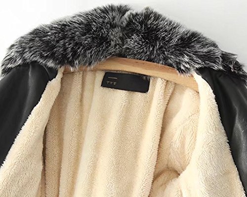 Mujer De Manga Larga Chaqueta De Cuero De La PU con Cremallera Chaqueta Moto Outcoats Black L