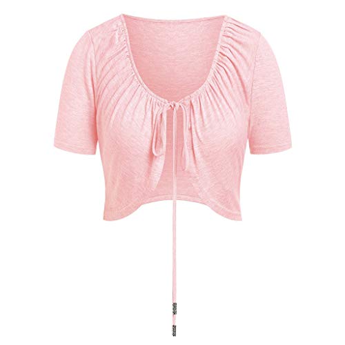 Mujer Verano Casual Manga de Cinco Puntos Chaleco Camiseta Blusa Tops Cami-Camisas Mujer Camiseta Estampada de Manga Larga con para Mujer Tallas Grandes Camisetas y Tops Camisa de Vestir Blusas