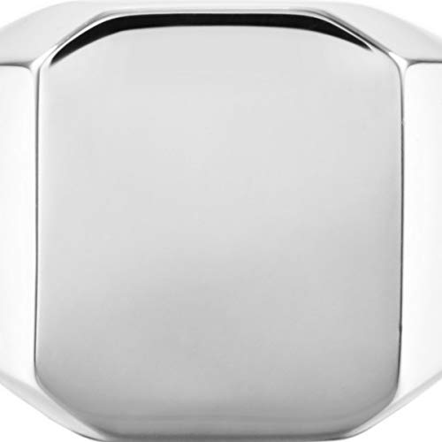 MunkiMix Anillo de sello para hombres Mujeres Niños 316l Anillos para hombre resistentes al agua Estilo cuadrado de acero inoxidable, paquete con ajustadores de tamaño de anillo (Plata Color, Talla N)