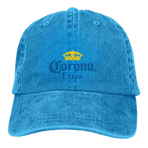 N / A Corona - Gorra de béisbol con logotipo de cerveza extra, gorra de algodón unisex, todas las estaciones, cómodo y transpirable azul Talla única