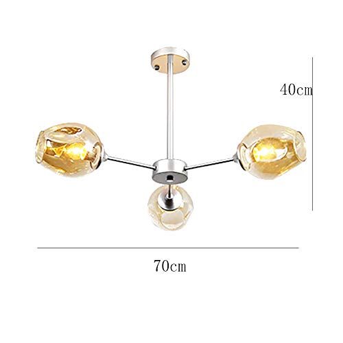 N / A Nileco Brillo Multi-luz, habichuelas mágicas Moderna con la lámpara en la suspensión Vidrio de Cubierta Sector de la iluminación para la Cocina y el hogar Estancia,Un Dinero,3 Cabeza