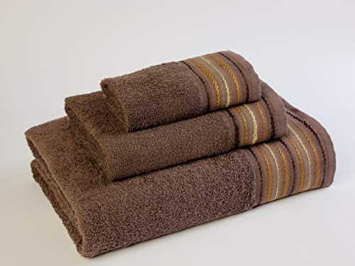Natural Ana Juego de toallas baño, Algodón, Chocolate, 30x50, 50x90, 100x140