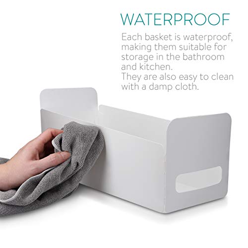 Navaris Set de 3 Cajas de Almacenamiento para la Cocina y el baño - organizadores Impermeables para cajones - para cosméticos pañales Toallas