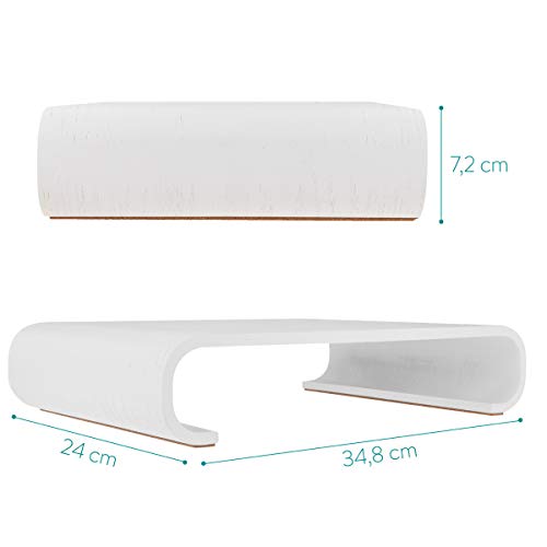Navaris Soporte de Monitor de Madera de Roble para despacho - Elevador de Pantalla de Ordenador para Mesa - Organizador de sobremesa para Escritorio