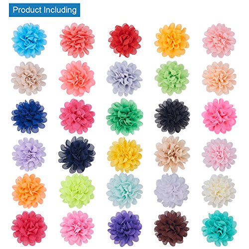 NBEADS 30 Piezas de Flores de Gasa Hechas a Mano de 4,4 Pulgadas, Accesorios para Diademas, Bodas, Manualidades