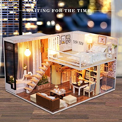 NBEADS DIY Mini Casa de Juguete montado a Mano casa de muñecas Hut Villa Miniatura Modelo de casa, cumpleaños de Navidad para niños y niñas
