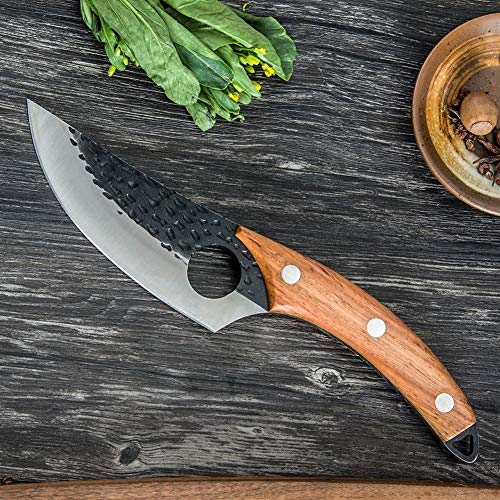 NBKLSD Cuchillo Que acampa Forjado 5.5 Pulgadas patrón de Martillo servio de deshuesar Carne de Caza Herramienta de Carne Carne de Pollo Pescado Cuchillo Cocinero Cortador (Color : A)