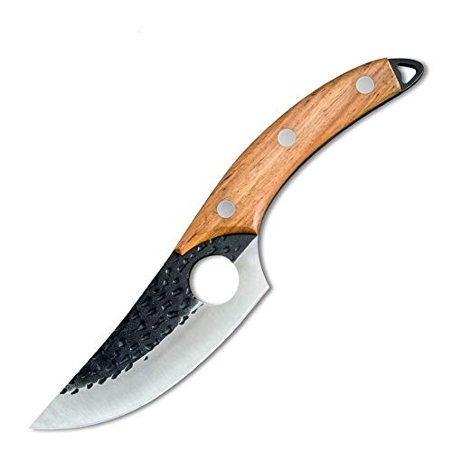 NBKLSD Cuchillo Que acampa Forjado 5.5 Pulgadas patrón de Martillo servio de deshuesar Carne de Caza Herramienta de Carne Carne de Pollo Pescado Cuchillo Cocinero Cortador (Color : A)