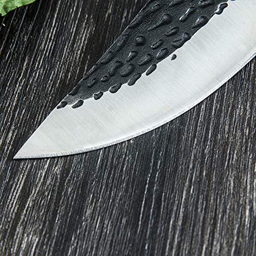 NBKLSD Cuchillo Que acampa Forjado 5.5 Pulgadas patrón de Martillo servio de deshuesar Carne de Caza Herramienta de Carne Carne de Pollo Pescado Cuchillo Cocinero Cortador (Color : A)