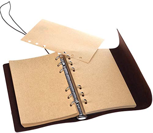 NectaRoy Retro Vintage Ubierta de Cuero de la PU Cuaderno Agenda Bloc Libro Cuaderno en Blanco Revista de Notas Patrón de Hojas Revista Diario Timón de Cuerda, Notebook Libreta Mano Escrito Viaje